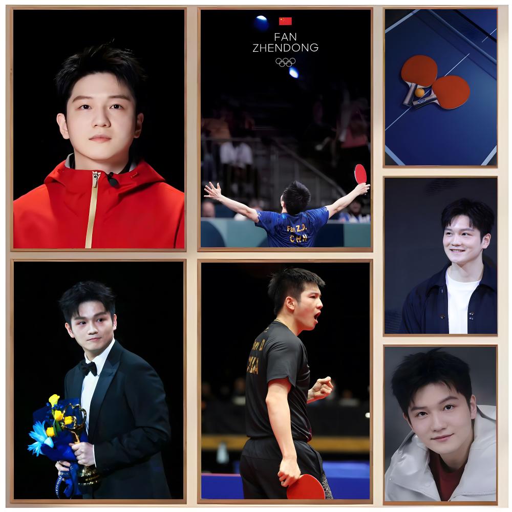 Table Tennis Zhendong - Affiche Athlète de tennis de table