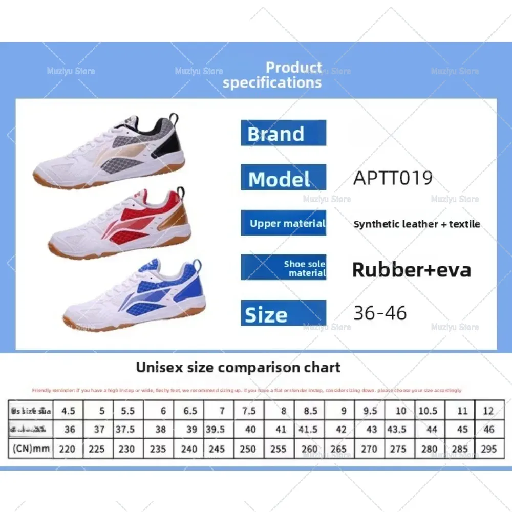 Chaussures de sport pour équip - Table Tennis Zhendong avis et prix